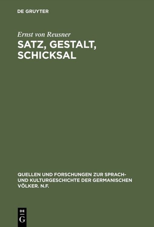 Produktbild: Satz, Gestalt, Schicksal