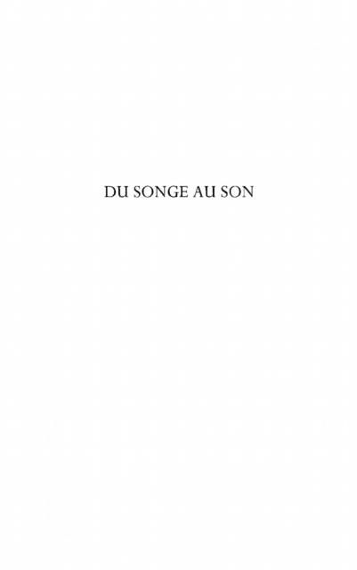 Produktbild: Du songe au son - entretiens avec matthieu guillot