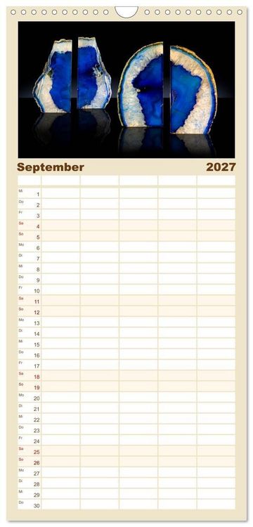 Produktbild: Familienplaner 2027 - MINERALIEN designed by nature mit 5 Spalten (Wandkalender, 21 x 45 cm) CALVENDO