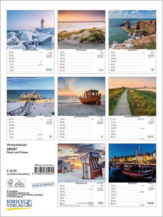 Produktbild: Nord- und Ostsee Wochenkalender 2027