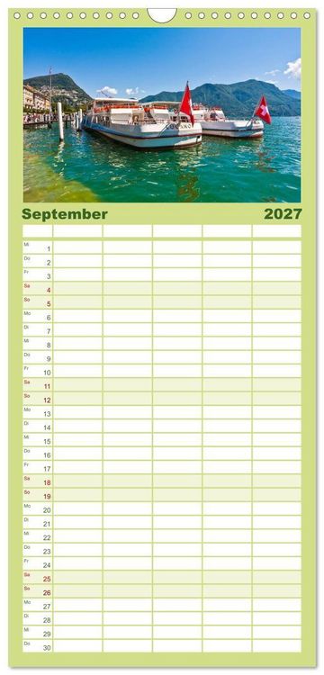 Produktbild: Familienplaner 2027 - TESSIN Werner Dieterich mit 5 Spalten (Wandkalender, 21 x 45 cm) CALVENDO