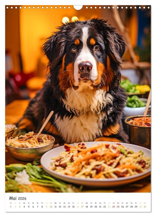 Produktbild: Hunde & Ramen - Ein Jahr voller Genuss und Freude (Wandkalender 2026 DIN A3 hoch), CALVENDO Monatskalender