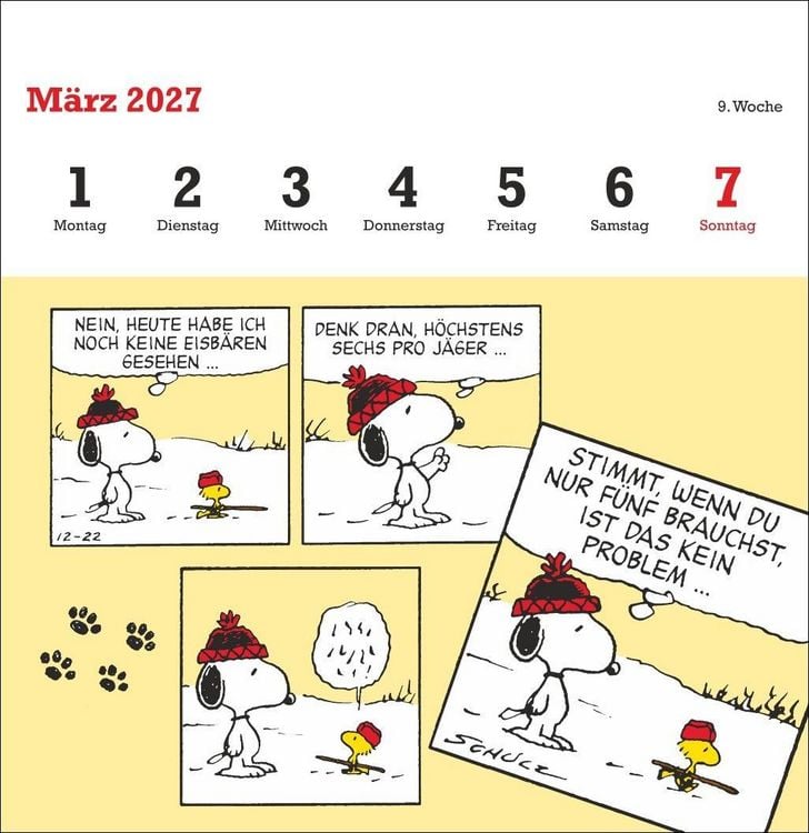 Produktbild: Peanuts Premium-Postkartenkalender 2027