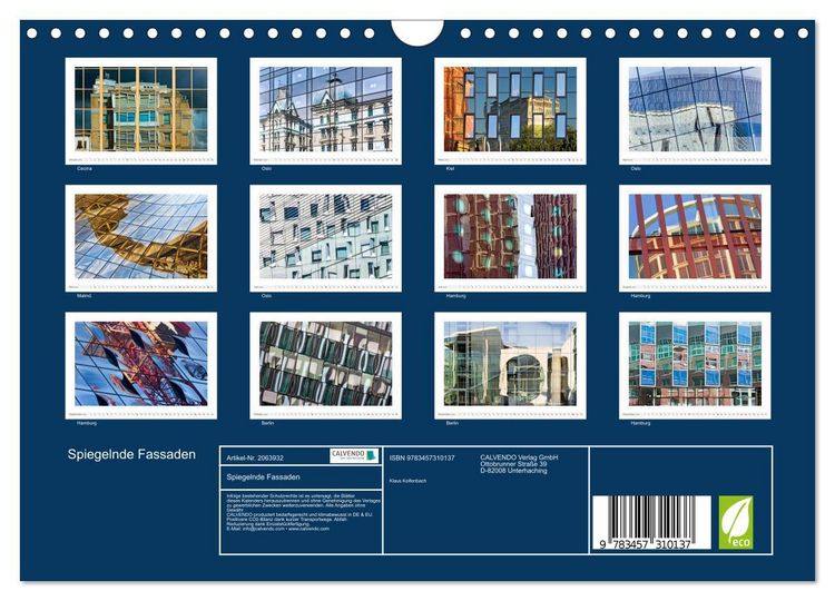 Produktbild: Spiegelnde Fassaden (Wandkalender 2026 DIN A4 quer), CALVENDO Monatskalender