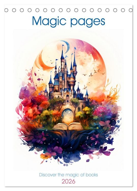 Produktbild: Magic pages - Discover the magic of books (Desk Calendar 2026 DIN A5 portrait), CALVENDO 12 Month DeskCalendar