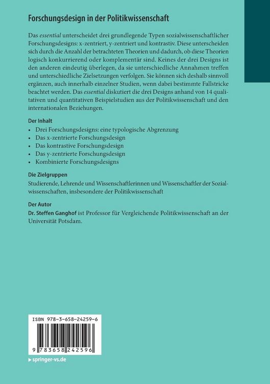 Produktbild: Forschungsdesign in der Politikwissenschaft
