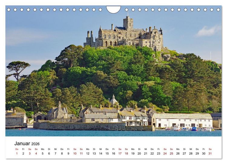 Produktbild: Cornwall und Wales (Wandkalender 2026 DIN A4 quer), CALVENDO Monatskalender