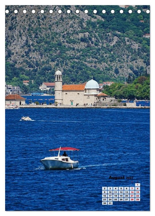 Produktbild: Kirchen rund um die Bucht von Kotor und in Budva (Tischkalender 2027 DIN A5 hoch), CALVENDO Monatskalender
