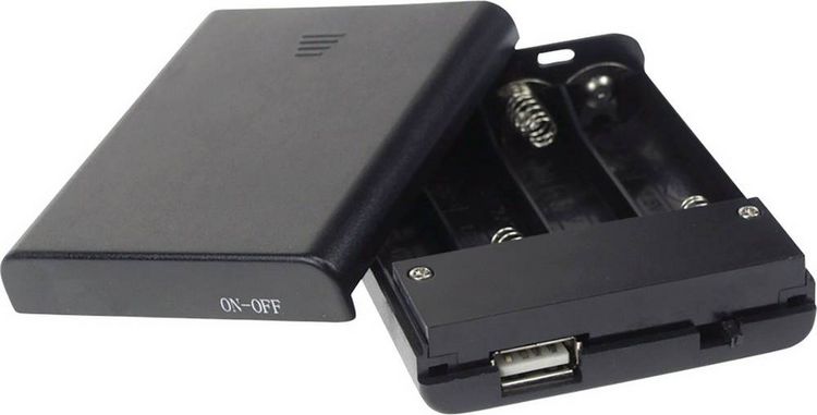 Produktbild: Velleman BH341USB Batteriebox 4x Mignon (AA) (L x B x H) 60 x 20 x 80mm