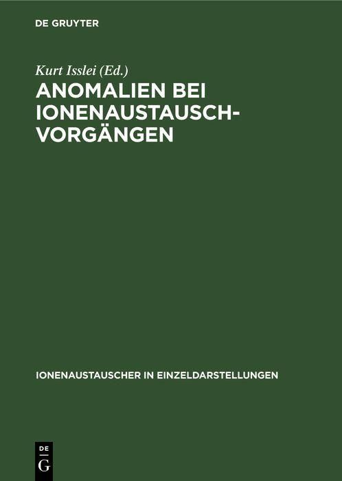 Produktbild: Anomalien bei Ionenaustausch-Vorg&auml;ngen