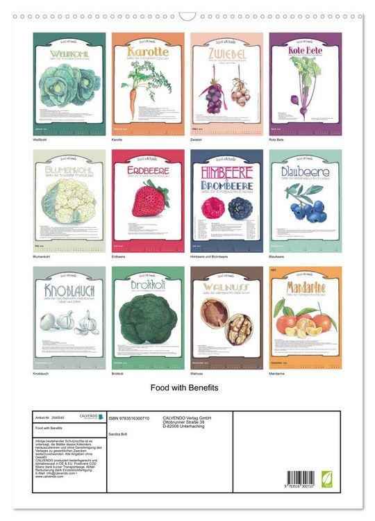 Produktbild: Food with Benefits (Wandkalender 2026 DIN A2 hoch), CALVENDO Monatskalender