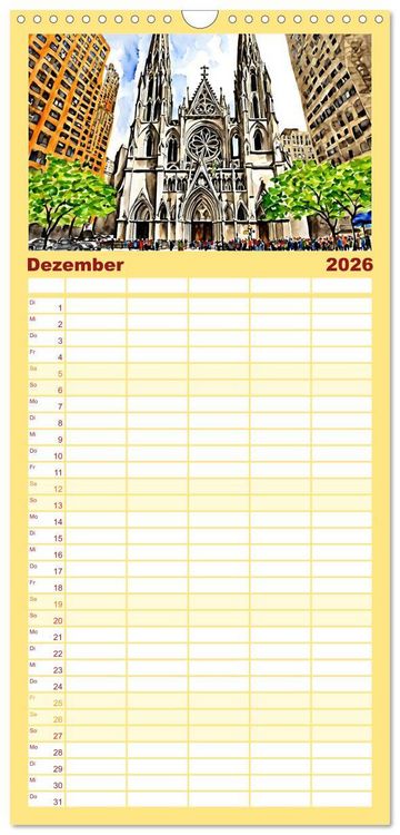 Produktbild: Familienplaner 2026 - Sightseeing New York mit 5 Spalten (Wandkalender, 21 x 45 cm) CALVENDO