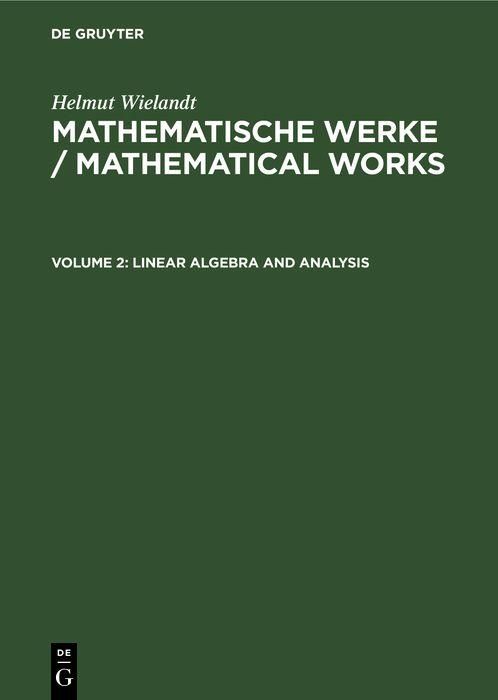 Produktbild: Linear Algebra and Analysis