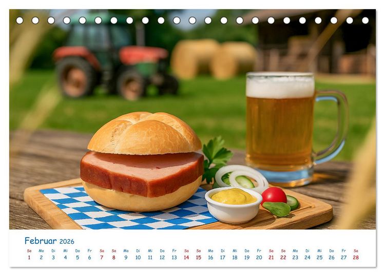 Produktbild: Leberk&auml;se-Kalender - Die Leberk&auml;ssemmel aus Bayern (Tischkalender 2026 DIN A5 quer), CALVENDO Monatskalender