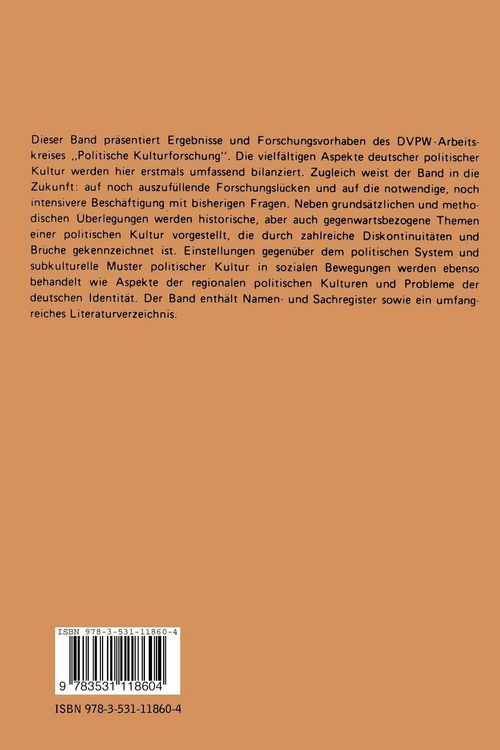 Produktbild: Politische Kultur in Deutschland