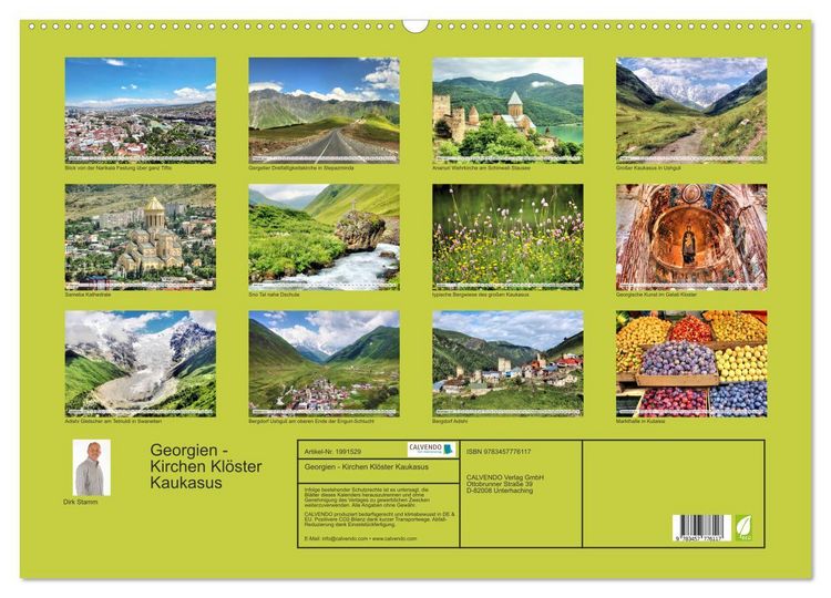 Produktbild: Georgien - Kirchen Kl&ouml;ster Kaukasus (Wandkalender 2026 DIN A2 quer), CALVENDO Monatskalender
