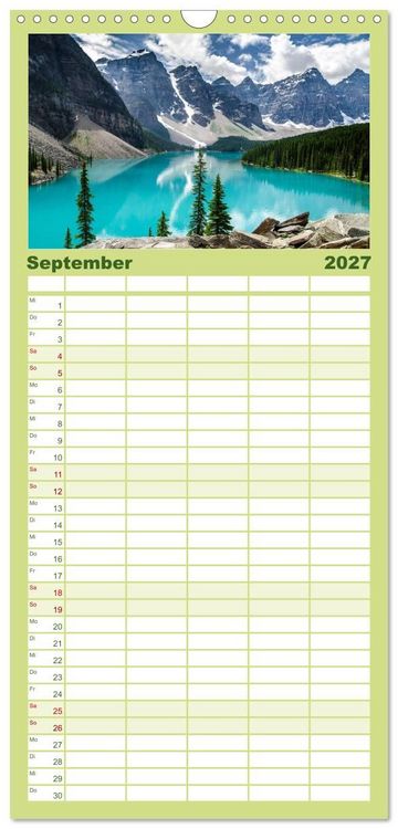 Produktbild: Familienplaner 2027 - Alaska und Kanada mit 5 Spalten (Wandkalender, 21 x 45 cm) CALVENDO