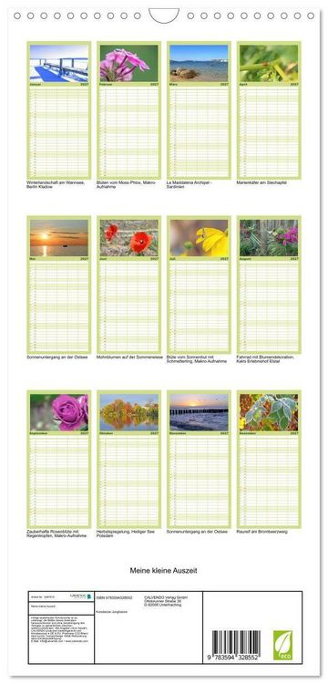 Produktbild: Familienplaner 2027 - Meine kleine Auszeit mit 5 Spalten (Wandkalender, 21 x 45 cm) CALVENDO