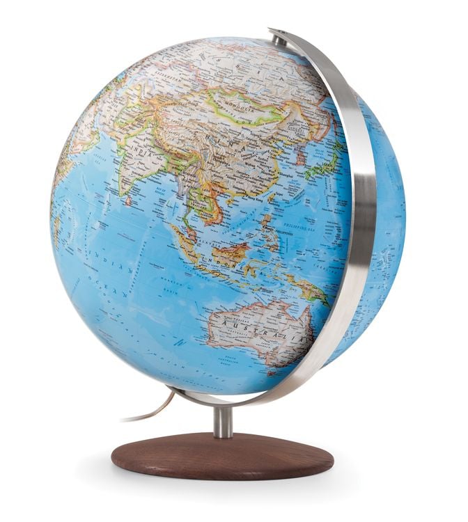 Produktbild: National Geographic Fusion 3001 Classic Leuchtglobus, Meridian Edelstahl, Echtholzfuß