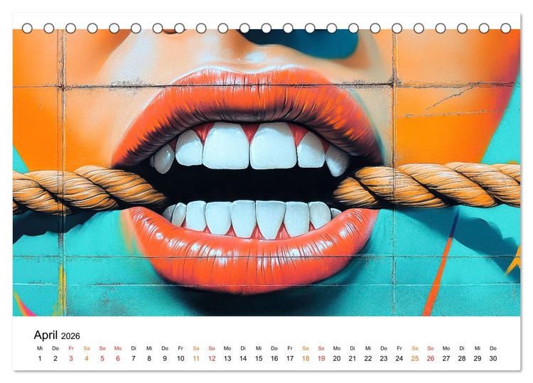 Produktbild: Graffiti & Street Art - Kunstwerke der Stra&szlig;e (Tischkalender 2026 DIN A5 quer), CALVENDO Monatskalender