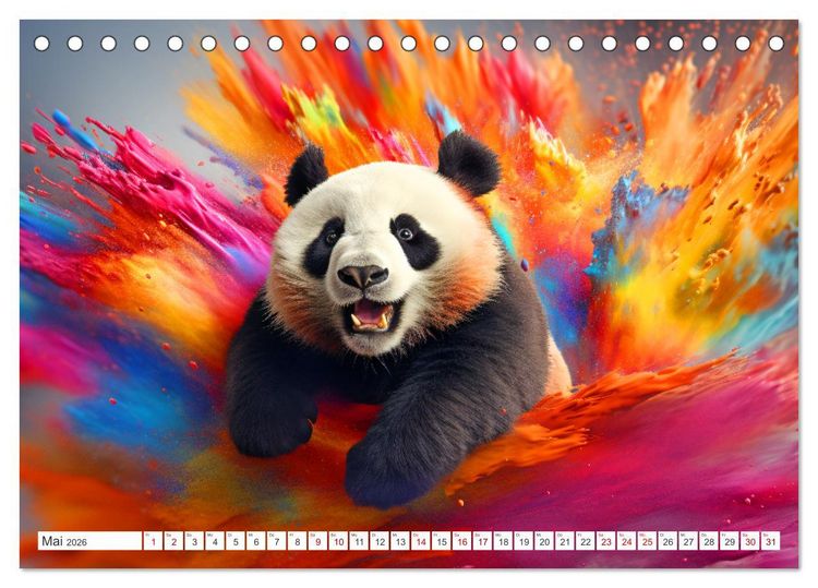Produktbild: Farbsplash in der Tierwelt (Tischkalender 2026 DIN A5 quer), CALVENDO Monatskalender