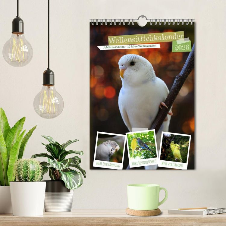 Produktbild: Wellensittichkalender Jubil&auml;umsedition - 10 Jahre Wellensittichkalender! (Wandkalender 2026 DIN A4 hoch), CALVENDO Monatskalender