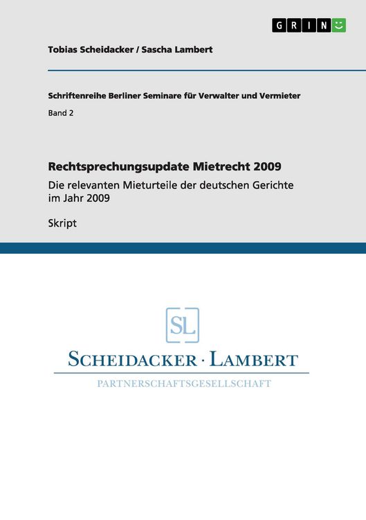 Produktbild: Rechtsprechungsupdate Mietrecht 2009