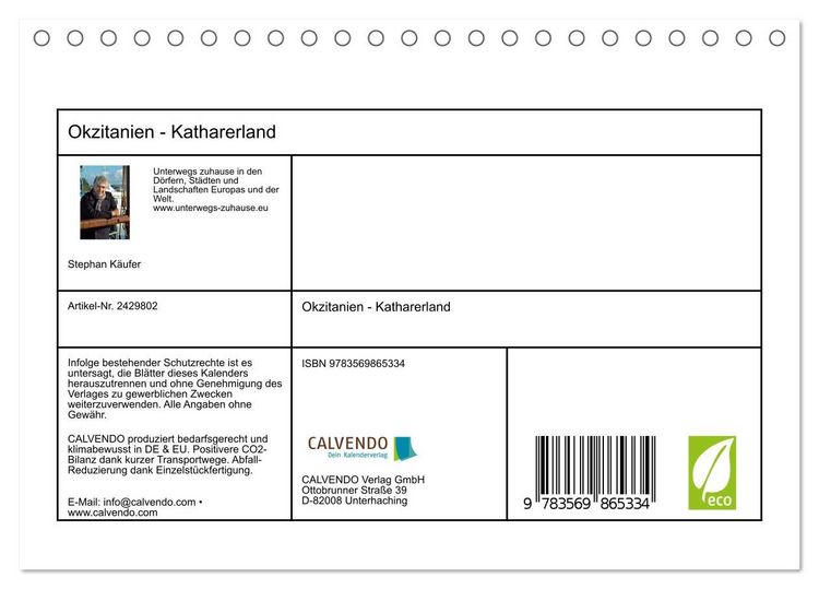 Produktbild: Okzitanien - Katharerland (Tischkalender 2027 DIN A5 quer), CALVENDO Monatskalender