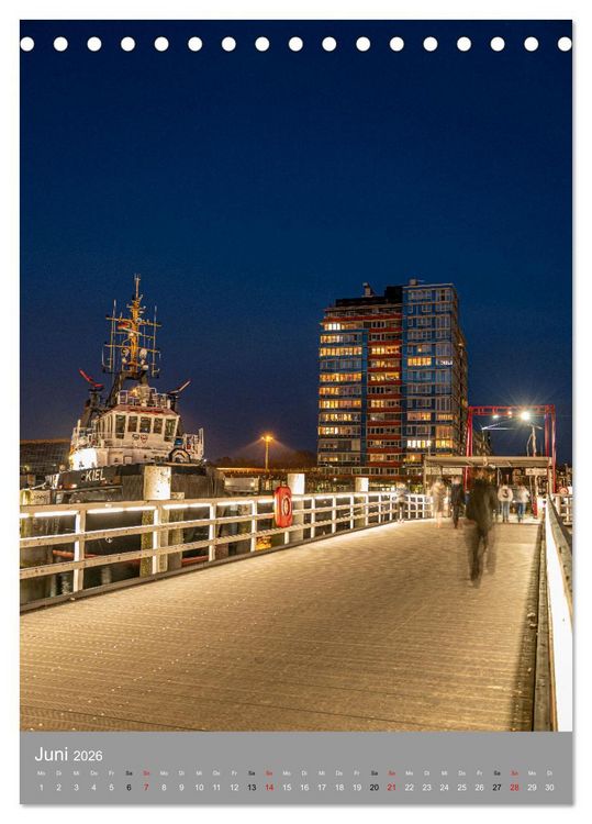 Produktbild: Kiel im Dunkeln. (Tischkalender 2026 DIN A5 hoch), CALVENDO Monatskalender