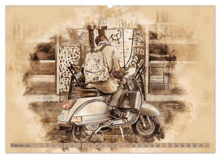 Produktbild: Mototrroller - Vesparade (Wandkalender 2026 DIN A2 quer), CALVENDO Monatskalender