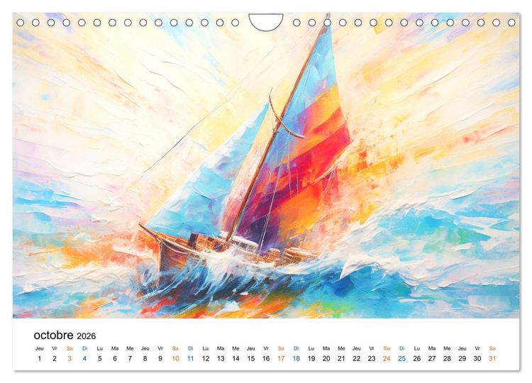 Produktbild: Sc&egrave;nes &eacute;piques de voiliers (Calendrier mural 2026 DIN A4 vertical), CALVENDO calendrier mensuel