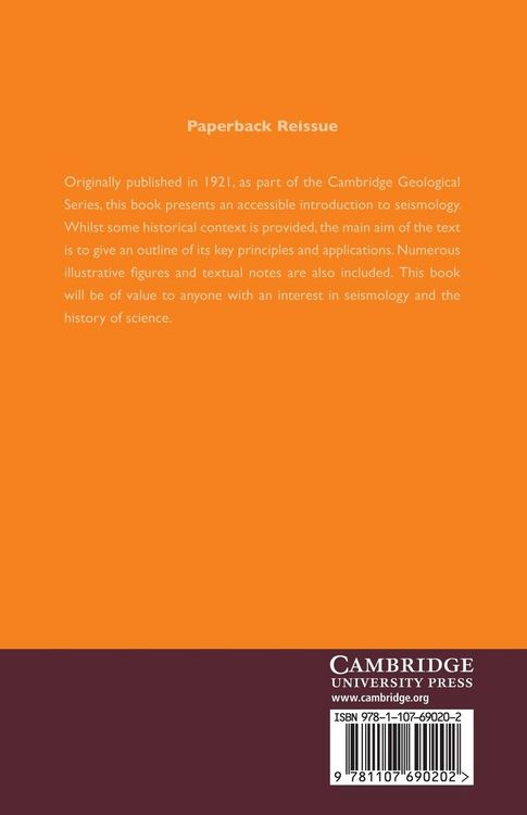 Produktbild: A Manual of Seismology