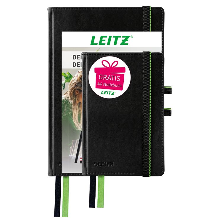 Produktbild: Leitz Notizbuch Complete kariert schwarz DIN A5 + gratis A6 Notizbuch
