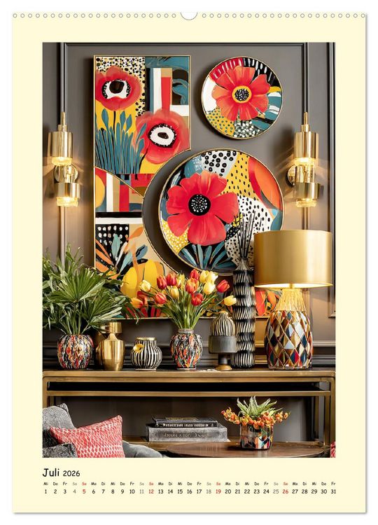 Produktbild: Edle Wandteller. Kunstvolle Designs in stilvollen Interieurs (hochwertiger Premium Wandkalender 2026 DIN A2 hoch), Kunstdruck in Hochglanz