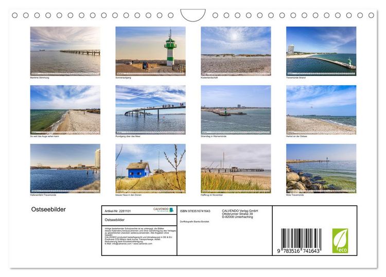 Produktbild: Ostseebilder (Wandkalender 2026 DIN A4 quer), CALVENDO Monatskalender