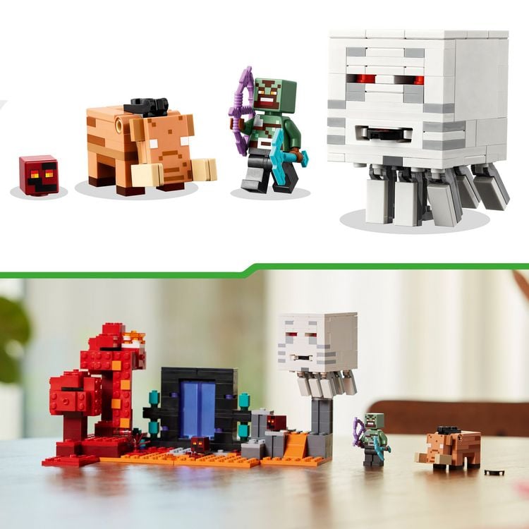 Produktbild: LEGO Minecraft 21255 Hinterhalt am Netherportal, Kinder Spielzeug ab 8