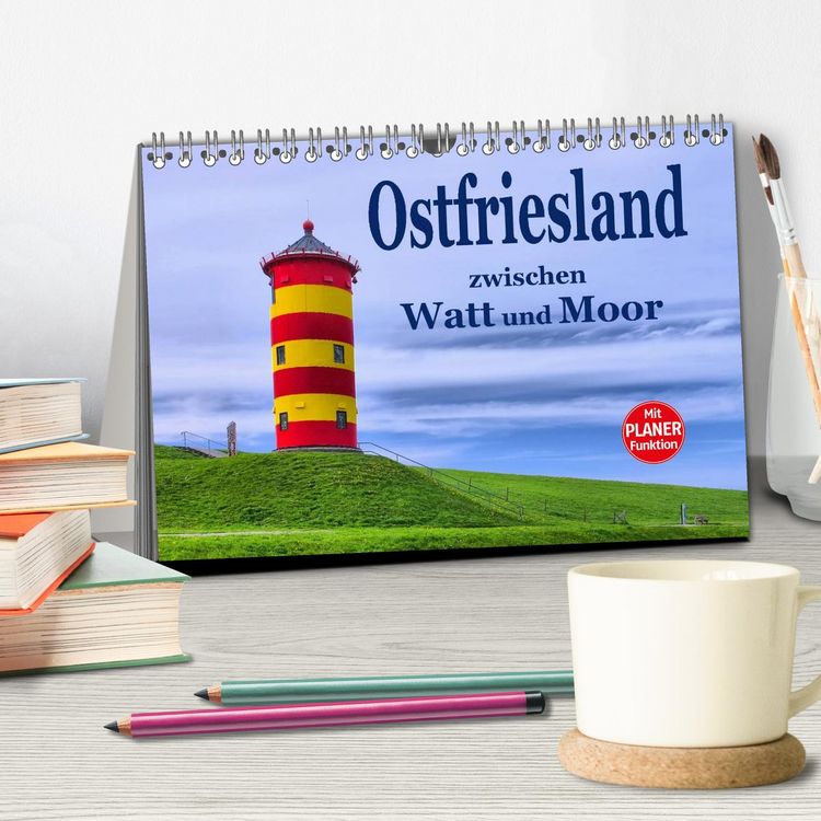 Produktbild: Ostfriesland - zwischen Watt und Moor (Tischkalender 2026 DIN A5 quer), CALVENDO Monatskalender