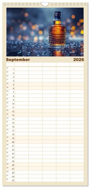 Produktbild: Familienplaner 2026 - Spirit of Whisky mit 5 Spalten (Wandkalender, 21 x 45 cm) CALVENDO