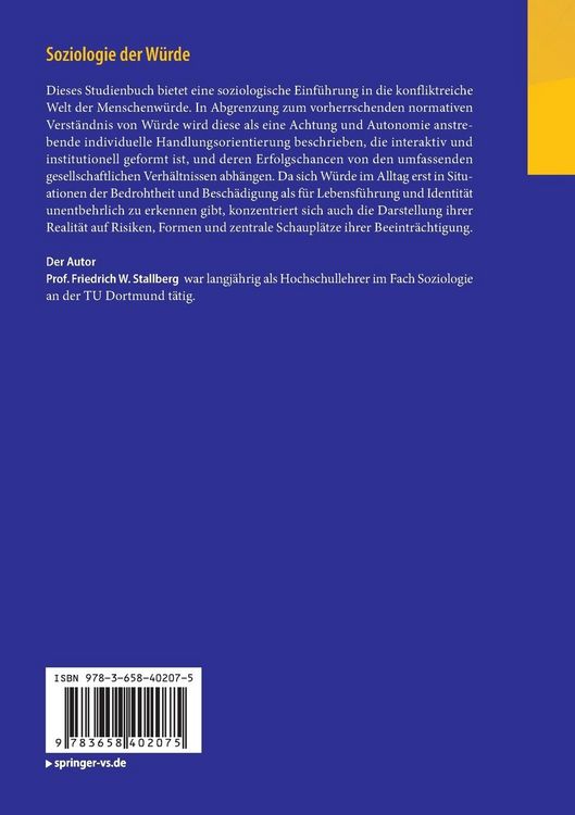 Produktbild: Soziologie der W&uuml;rde