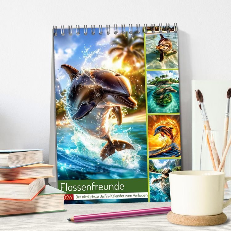 Produktbild: Flossenfreunde (Tischkalender 2026 DIN A5 hoch), CALVENDO Monatskalender