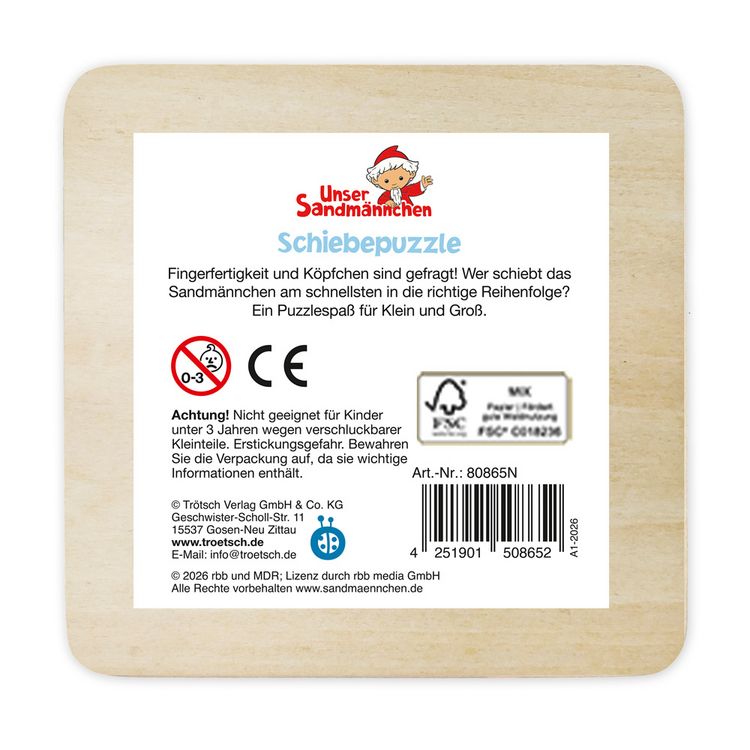 Produktbild: TR&Ouml;TSCH - Unser Sandm&auml;nnchen Schiebepuzzle aus Holz