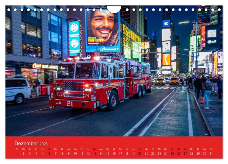 Produktbild: Feuerwehr New York - Heart of the City (Wandkalender 2026 DIN A4 quer), CALVENDO Monatskalender