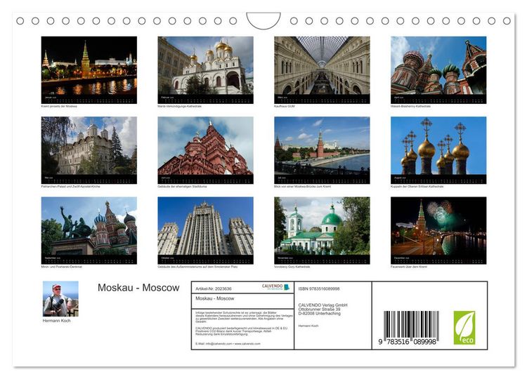 Produktbild: Moskau - Moscow (Wandkalender 2026 DIN A4 quer), CALVENDO Monatskalender