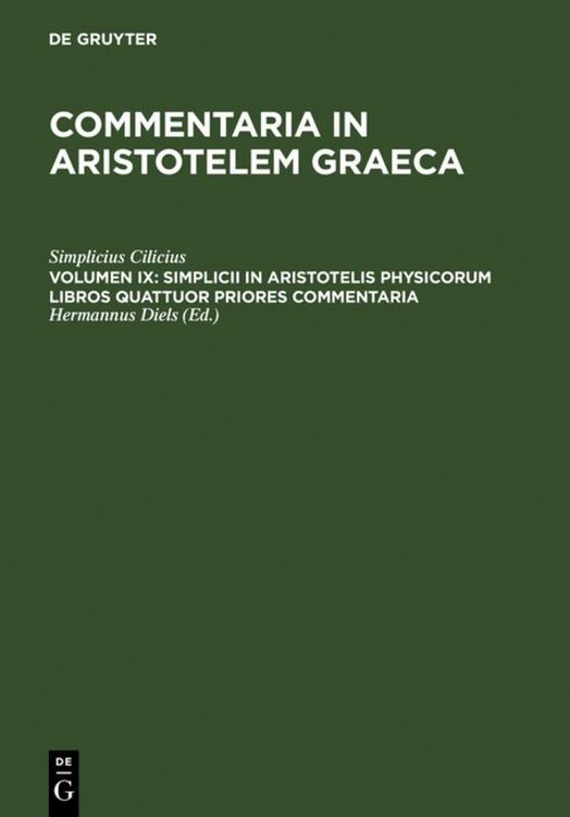 Produktbild: Simplicii in Aristotelis physicorum libros quattuor priores commentaria