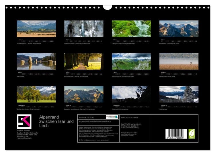 Produktbild: Alpenrand zwischen Isar und Lech (Wandkalender 2026 DIN A3 quer), CALVENDO Monatskalender