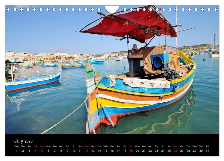 Produktbild: Malta. The sunny island full of charm. (Wall Calendar 2026 DIN A4 landscape), CALVENDO 12 Month Wall Calendar