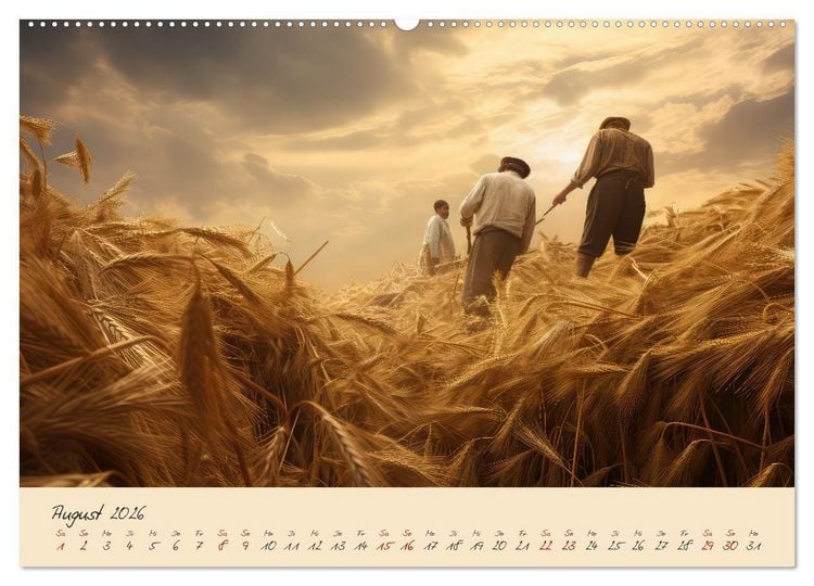 Produktbild: Jahreszeiten im Mittelalter (hochwertiger Premium Wandkalender 2026 DIN A2 quer), Kunstdruck in Hochglanz