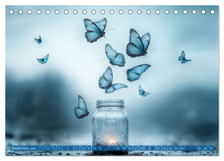 Produktbild: Blauer Zauberflug (Tischkalender 2026 DIN A5 quer), CALVENDO Monatskalender
