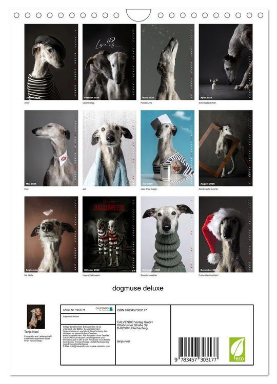 Produktbild: dogmuse deluxe (Wandkalender 2026 DIN A4 hoch), CALVENDO Monatskalender
