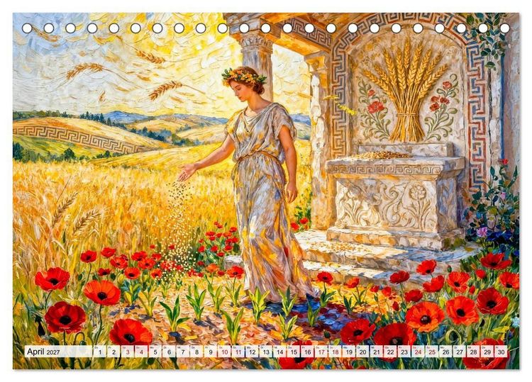Produktbild: Die G&ouml;tter des Olymps - Die G&ouml;tter der Antike in epischen Bildern (Tischkalender 2027 DIN A5 quer), CALVENDO Monatskalender